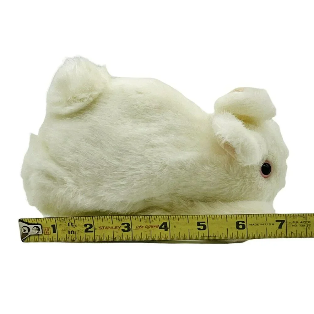 Folkmanis‎ White Bunny Rabbit Hand Puppet #2048 Storytelling Library Pink Eyes
